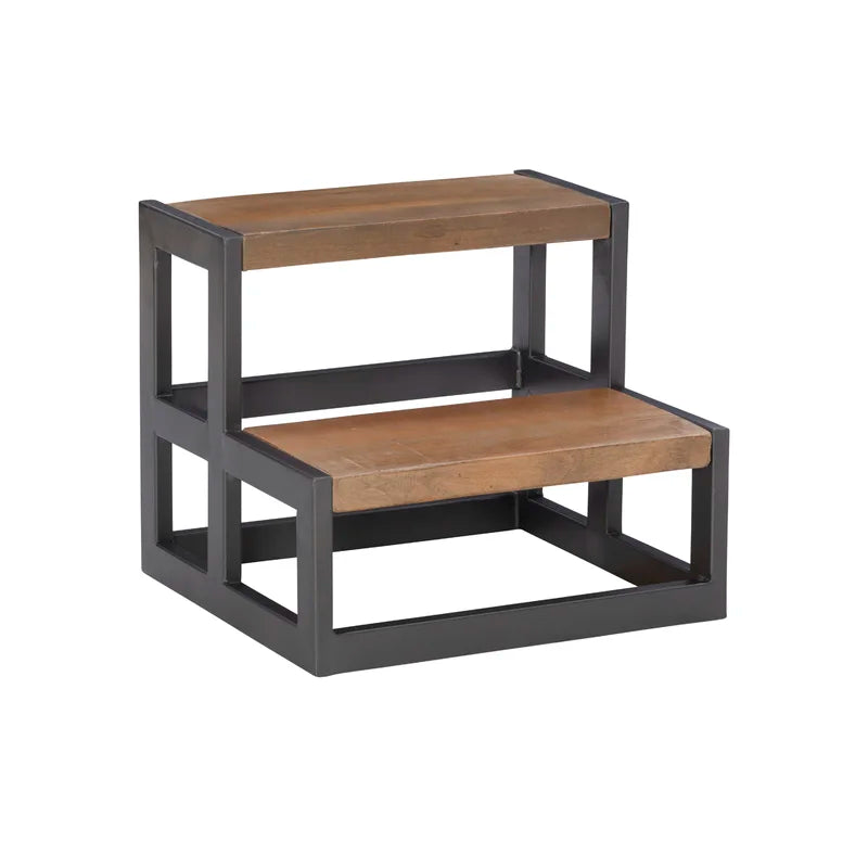 Furnishiaa 2 Step Solid Wood & Metal Step by Step Stool - Furnishiaa -  -